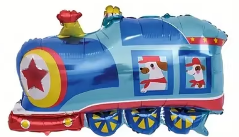 13" Blue Train Foil Balloon - Winterberries