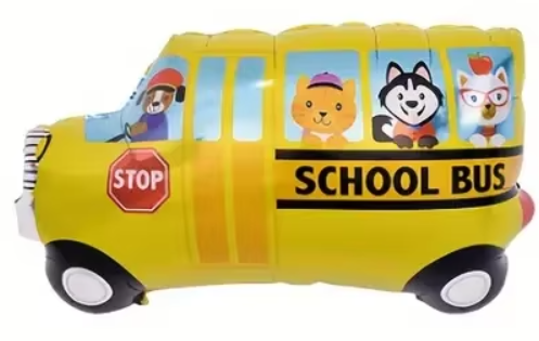 13" School Bus Foil Balloon - Winterberries