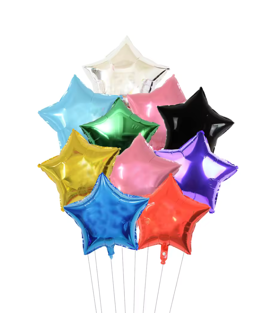 18" METALLIC STAR DEFLATED FOIL BALLOON