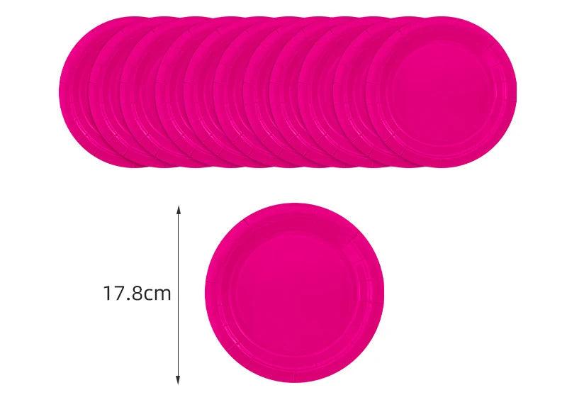 x24 Hot Rosy Plates - Winterberries