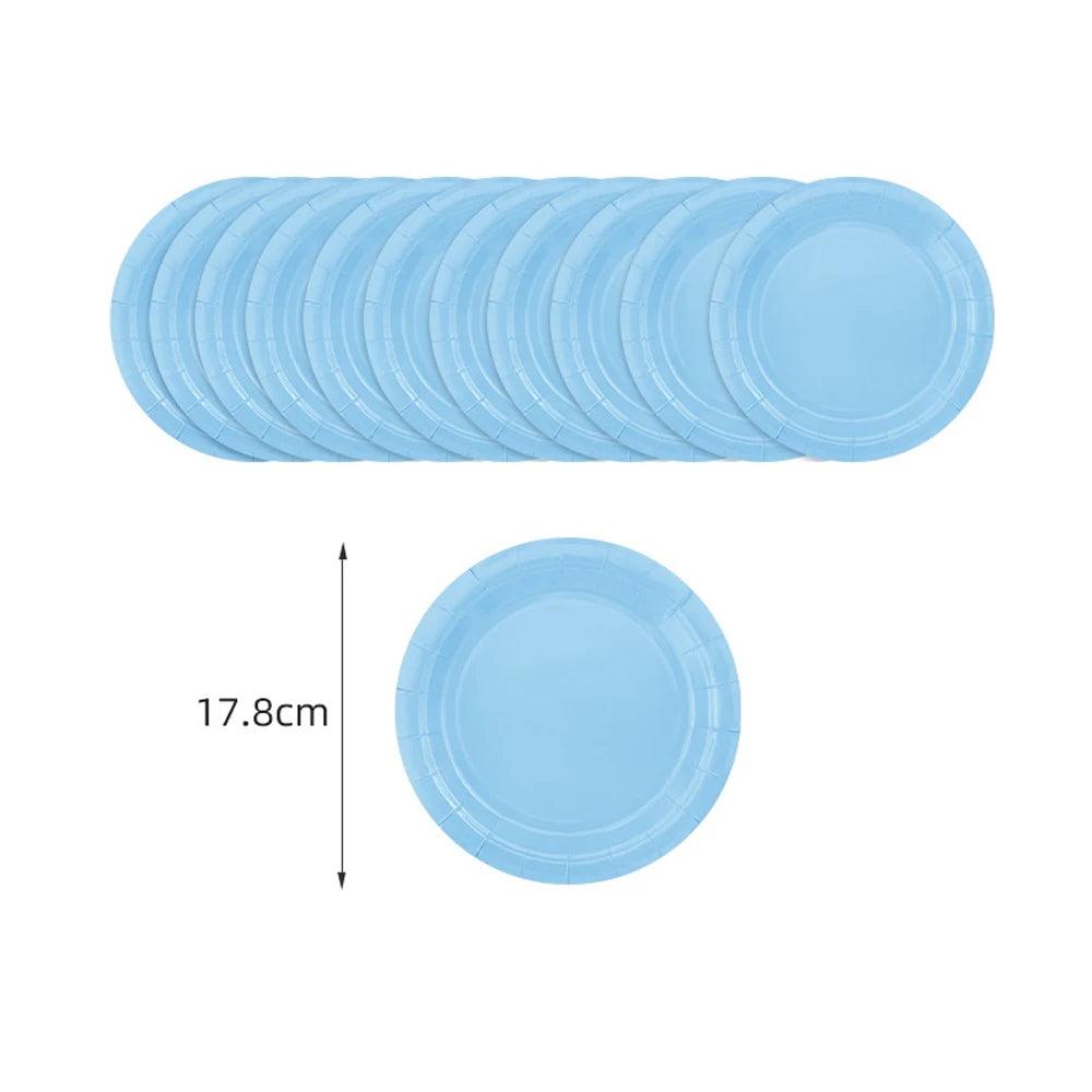 x24 Light Blue Plates - Winterberries