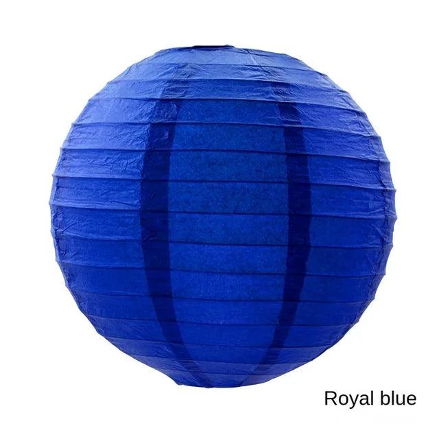 8" Dark Royal Blue Lantern - Winterberries