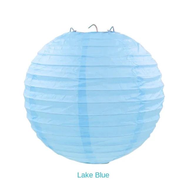 8" Lake Blue Lantern - Winterberries