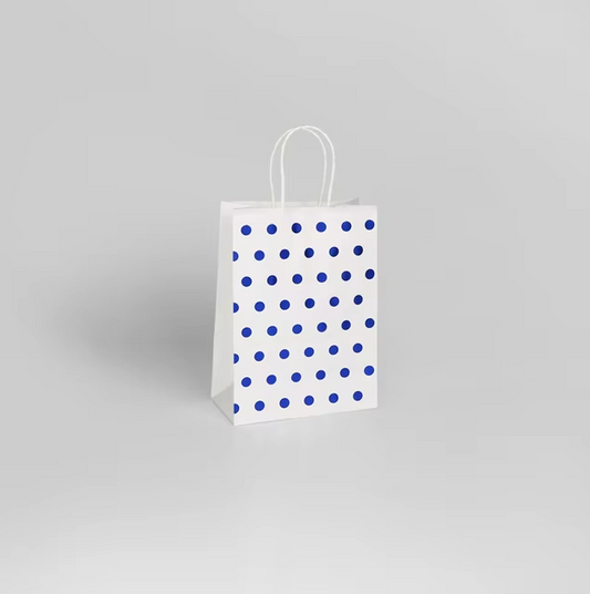 Blue Polka Dot Gift Bag - Winterberries