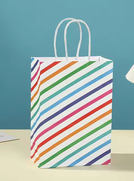 Rainbow Stripe Gift Bag - Winterberries