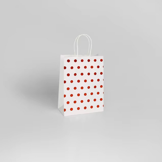 Red Polka Dot Gift Bag - Winterberries