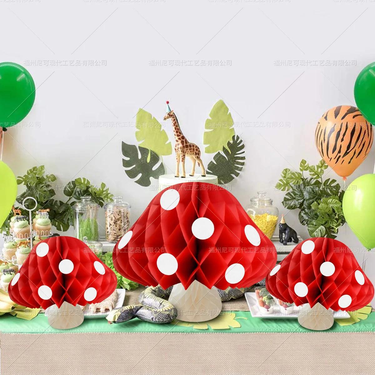 12" Mushroom Honeycomb Ball - Winterberries