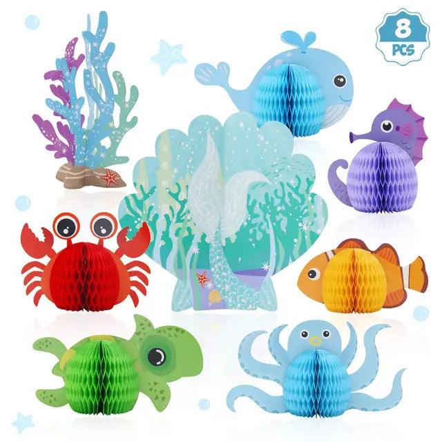 x8 Ocean Honeycomb Ornaments - Winterberries