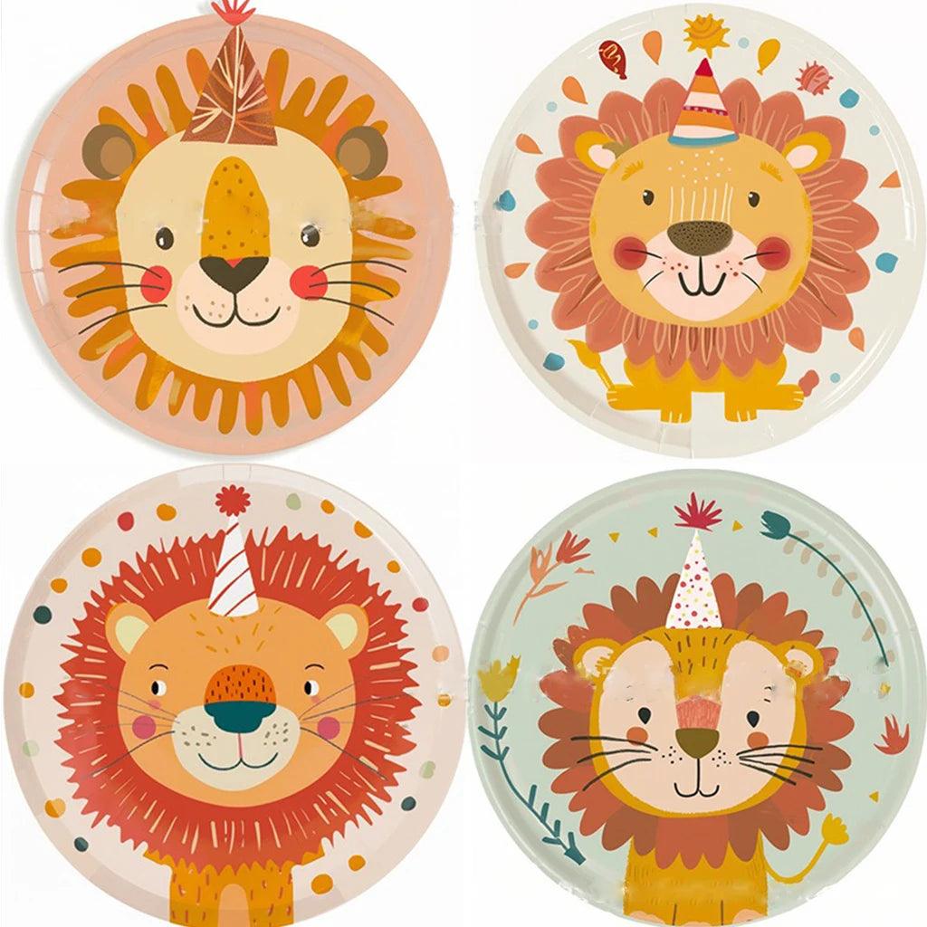 x8 Party Lion Plates - Winterberries