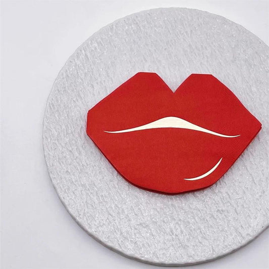x20 Red Lip Napkins - Winterberries