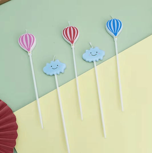 x5 Hot Air Balloon and Cloud Birthday Candles - Winterberries