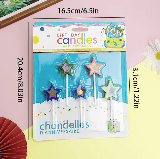 x5 Star Birthday Candles - Winterberries