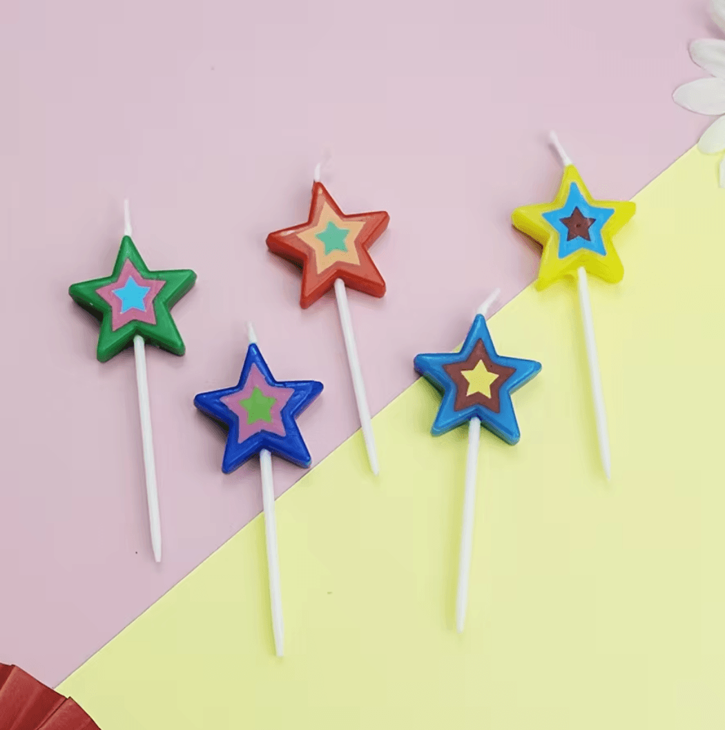 x5 Star Birthday Candles - Winterberries