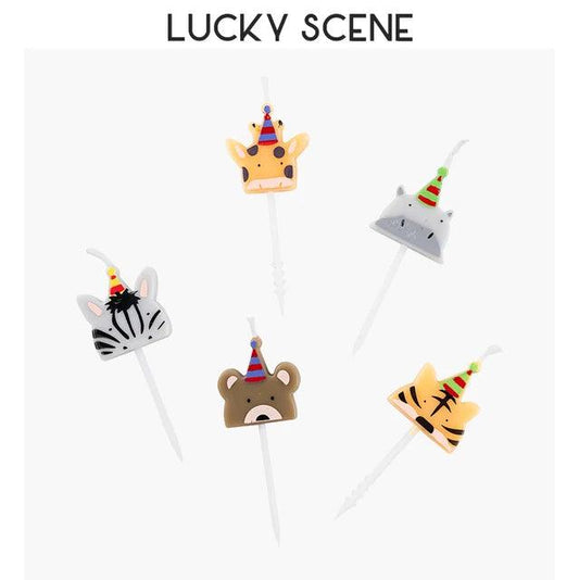 x5 Party Hat Animal Candles - Winterberries