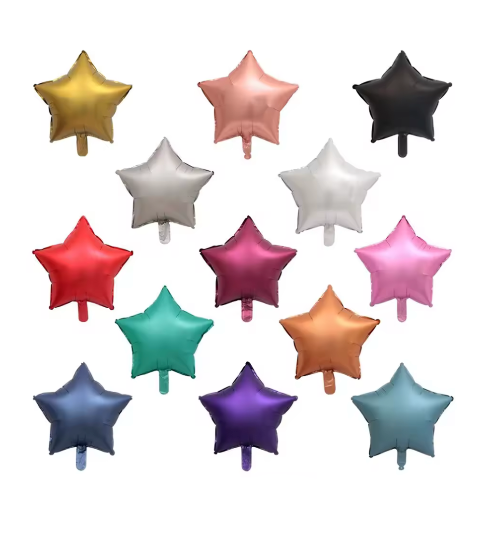18" MATTE STAR DEFLATED FOIL BALLOON - Winterberries