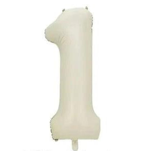 40" CREAM NUMBER '1' DEFLATED FOIL BALLOON - Winterberries