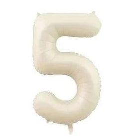 40" CREAM NUMBER '5' DEFLATED FOIL BALLOON - Winterberries
