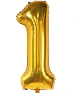 40" GOLD NUMBER '1' DEFLATED FOIL BALLOON - Winterberries