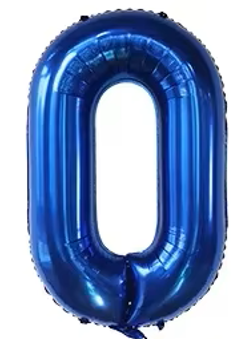 40" NAVY NUMBER '0' DEFLATED FOIL BALLOON - Winterberries