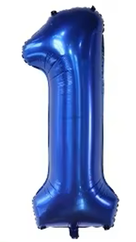 40" NAVY NUMBER '1' DEFLATED FOIL BALLOON - Winterberries
