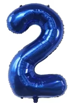 40" NAVY NUMBER '2' DEFLATED FOIL BALLOON - Winterberries