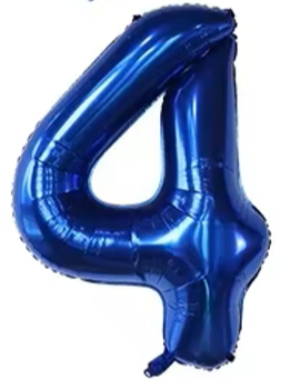 40" NAVY NUMBER '4' DEFLATED FOIL BALLOON - Winterberries