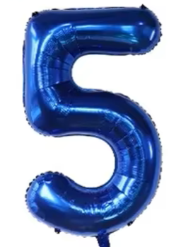 40" NAVY NUMBER '5' DEFLATED FOIL BALLOON - Winterberries