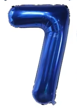 40" NAVY NUMBER '7' DEFLATED FOIL BALLOON - Winterberries
