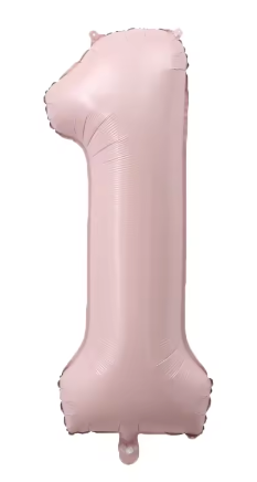 40" PASTEL PINK NUMBER '1' DEFLATED FOIL BALLOON - Winterberries