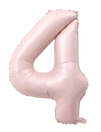 40" PASTEL PINK NUMBER '4' DEFLATED FOIL BALLOON - Winterberries