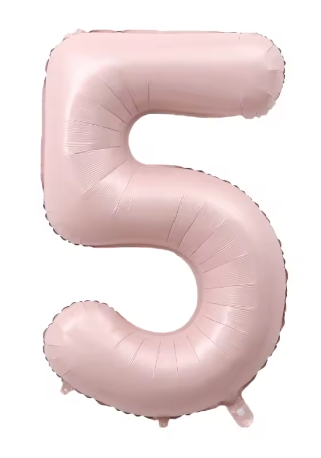 40" PASTEL PINK NUMBER '5' DEFLATED FOIL BALLOON - Winterberries