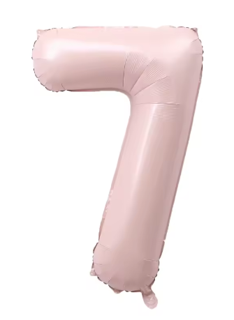 40" PASTEL PINK NUMBER '7' DEFLATED FOIL BALLOON - Winterberries
