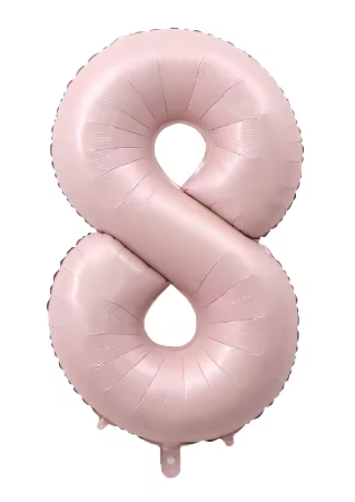 40" PASTEL PINK NUMBER '8' DEFLATED FOIL BALLOON - Winterberries