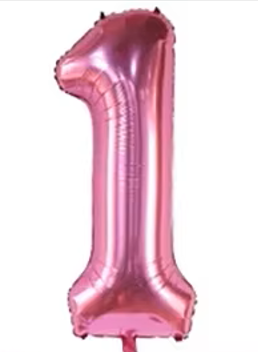 40" ROSY PINK NUMBER '1' DEFLATED FOIL BALLOON - Winterberries