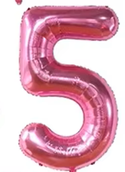 40" ROSY PINK NUMBER '5' DEFLATED FOIL BALLOON - Winterberries