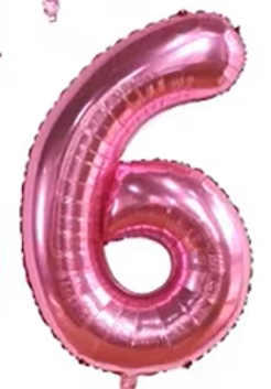 40" ROSY PINK NUMBER '6' DEFLATED FOIL BALLOON - Winterberries