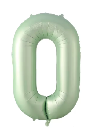 40" SAGE NUMBER '0' DEFLATED FOIL BALLOON - Winterberries