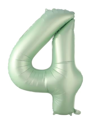 40" SAGE NUMBER '4' DEFLATED FOIL BALLOON - Winterberries