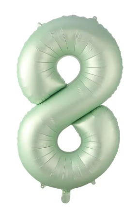 40" SAGE NUMBER '8' DEFLATED FOIL BALLOON - Winterberries