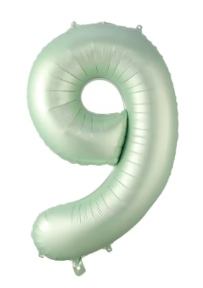 40" SAGE NUMBER '9' DEFLATED FOIL BALLOON - Winterberries