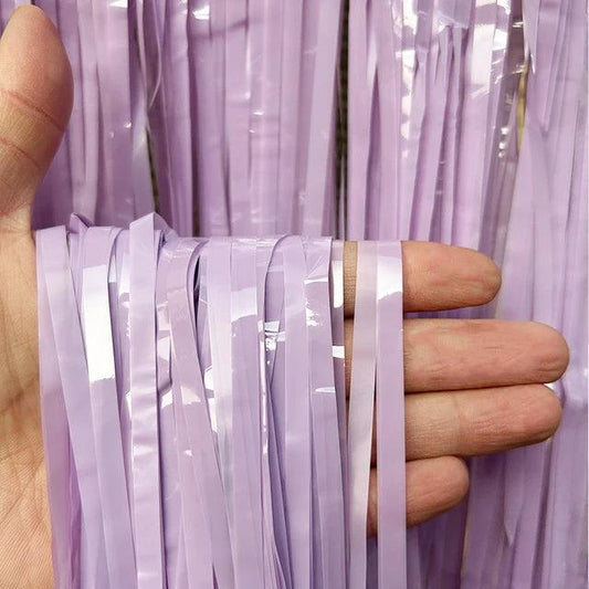 Macaron Purple Tinsel Foil Curtain Backdrop - Winterberries