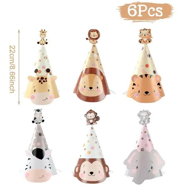 x6 Safari Animals Hats - Winterberries