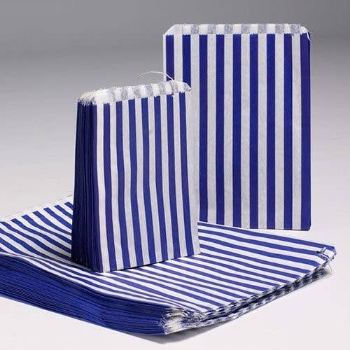 CandyB-04 - 5x7" Candy Stripe Bags (1000) - BLUE - Winterberries