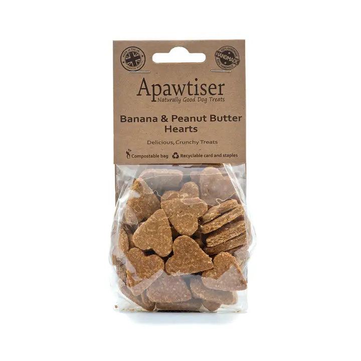 Apawtiser Banana & Peanut Butter Hearts 100g - Winterberries