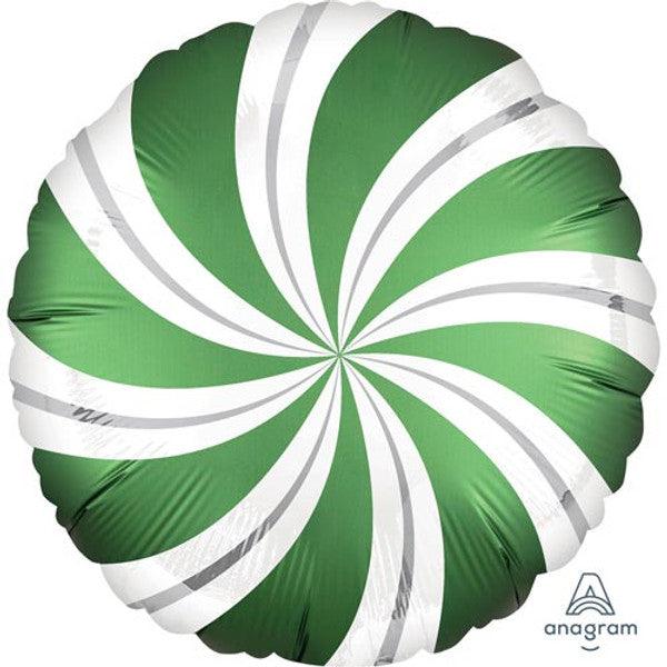 18" Green Candy Swirl Balloon - Winterberries