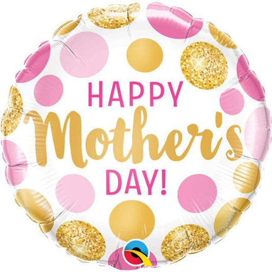 18" Mother's Day Pink & Gold Dots Balloon - Winterberries