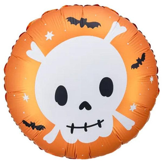 18" Orange Skull Balloon - Winterberries