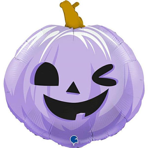 22" Purple Funny Pumpkin Face Balloon - Winterberries