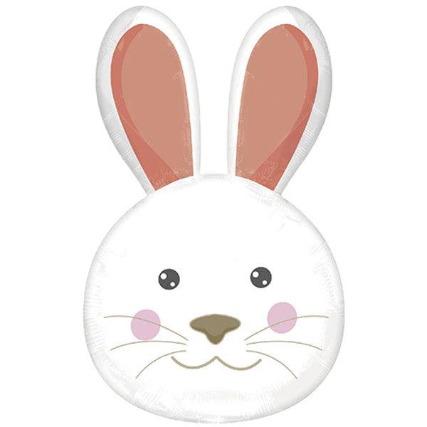 29" White Bunny Head Balloon - Winterberries