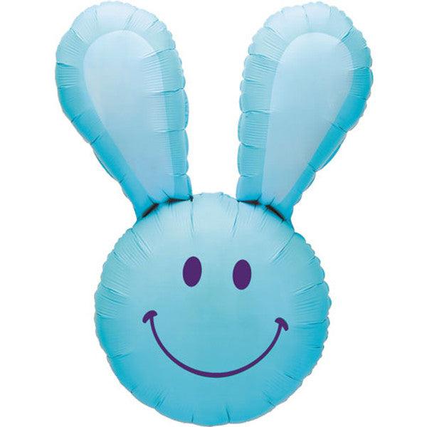 37" Blue Smiling Bunny Balloon - Winterberries